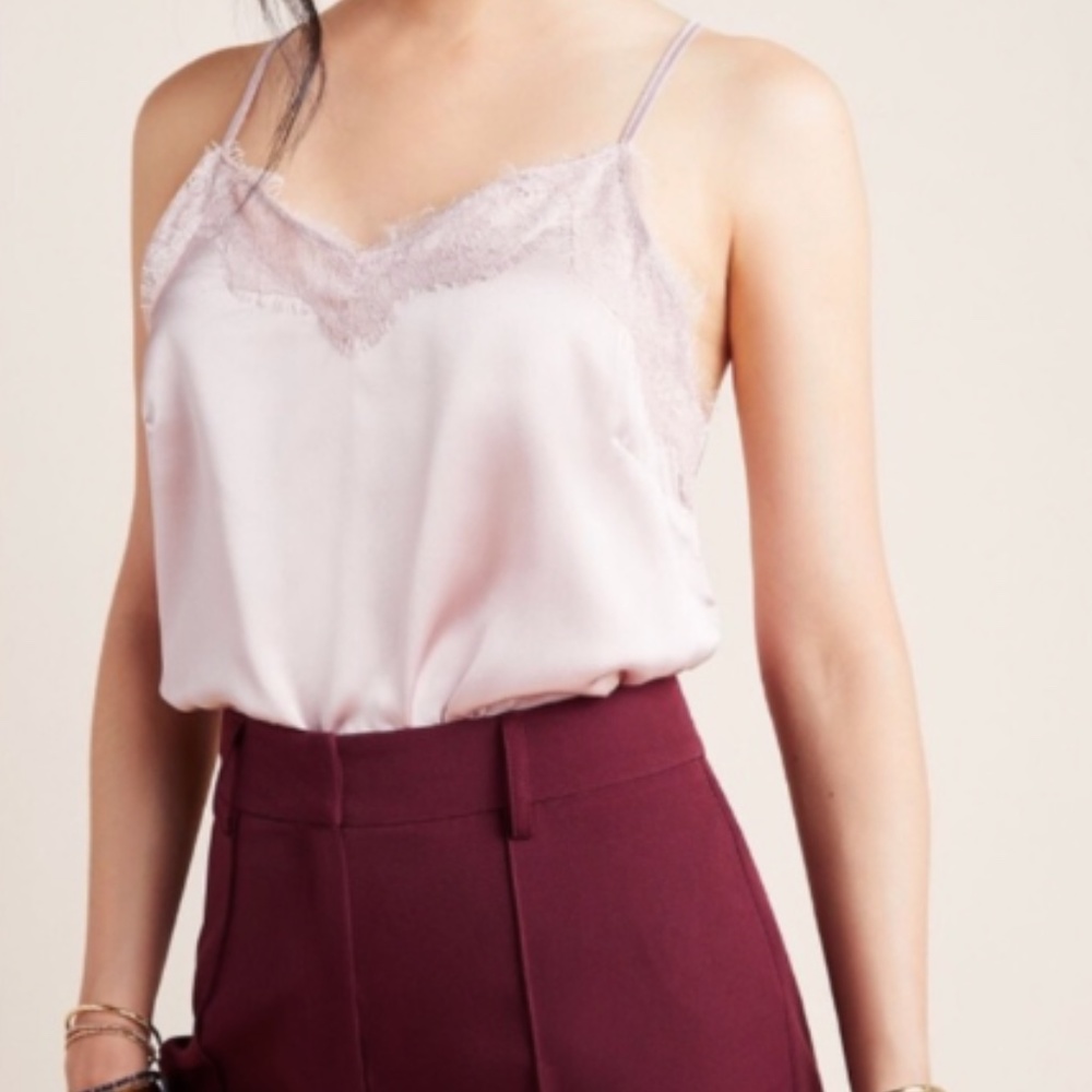 NWT Anthropologie Mirabel Lace Cami Pink Rose